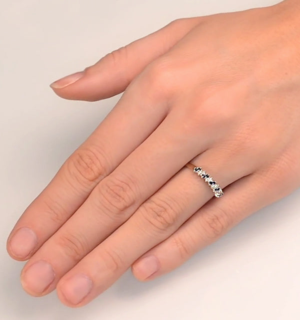 Sapphire 0.18ct And Diamond 9K Gold Ring